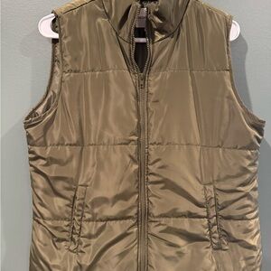 Olive Quilted Vest for Women